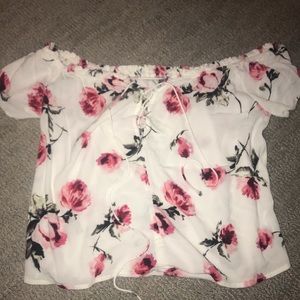 Kendall and Kylie off the shoulder floral top